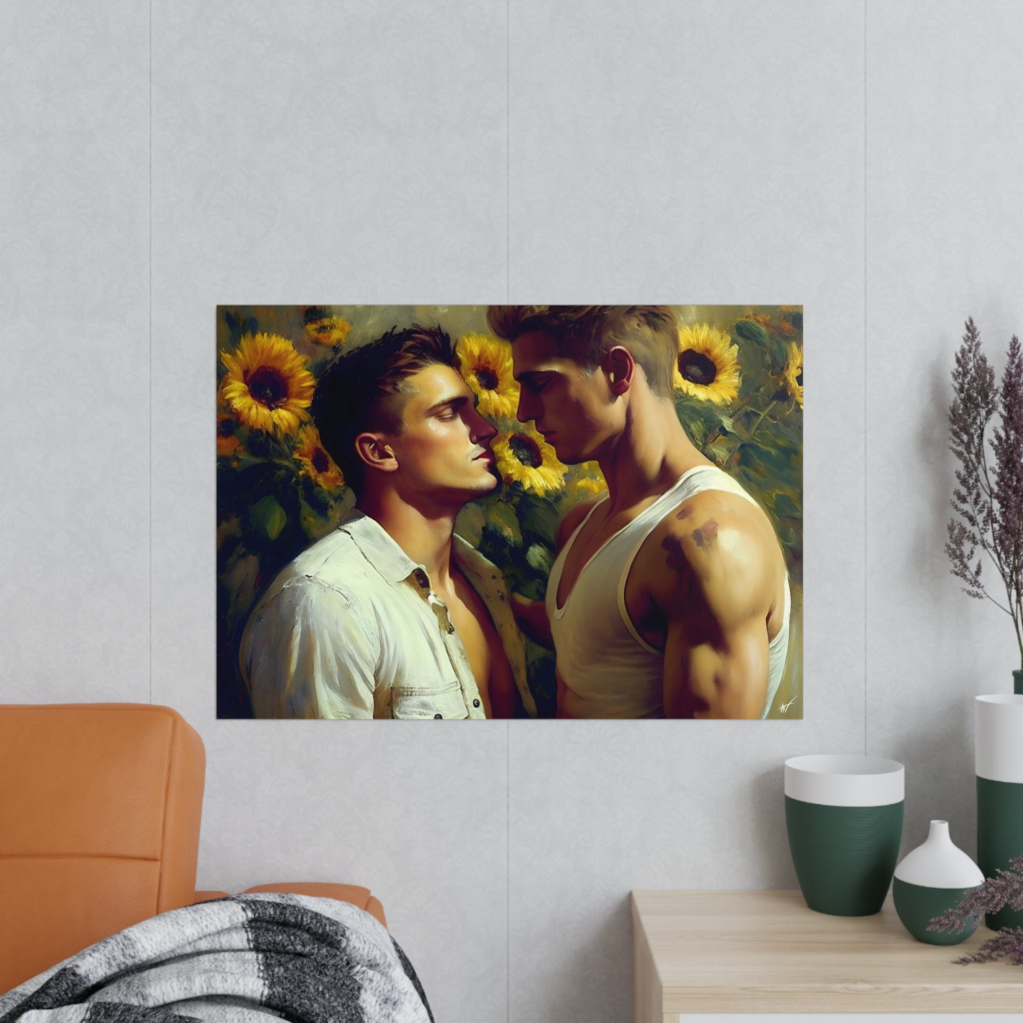 Sunflower Boys. High Quality Art Print, Poster, LGBTQ, Gay Art, Gay ...