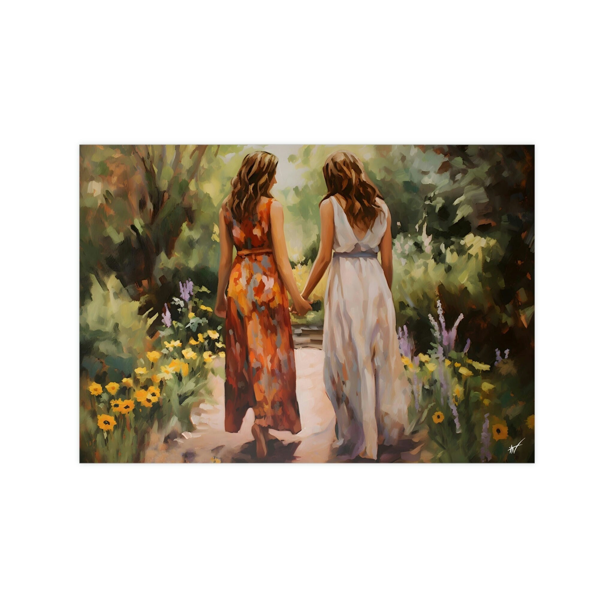 Boho Lovebirds High Quality Art Print LGBTQ Art Lesbian Art Boho Lovebirds High Quality Art Print LGBTQ Art Lesbian Art
