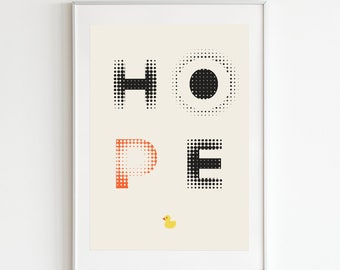 HOPE Poster - Aesthetic Print - Typography print - College dorm decor - Home modern decor  - Minimalist Wall art