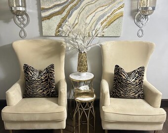 Velvet Throw Pillow Covers - Decorative Zebra Plush Animal Print Cushion For Sofa, Chair Or Bed