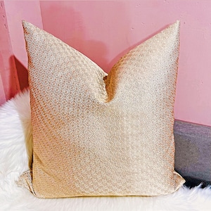 Gold Textured Pillow Cover: Luxury Art Deco Throw Pillow