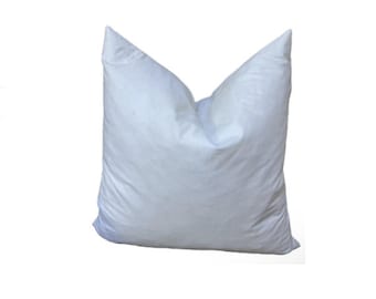 Handmade Feather Down Pillow Insert: White Throw Cushion (22x22)