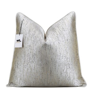 Federa per cuscino oro e argento 22x22, federa per cuscino argento, federa per cuscino neutro, federa per cuscino argento e oro, federa per cuscino con dettagli oro chiaro