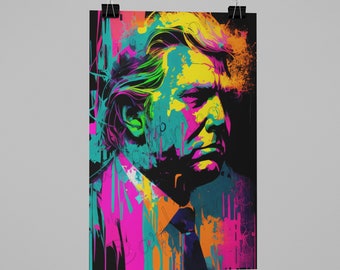 Street Art, Colorful Graffiti, Extra Large Wall Art, Graffiti Canvas Art, Living Room Wall Art, Banksy Canvas, Republican, Democrat, USA
