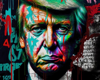 Pop Culture Wall Art, Street Art, Digital Download, Graffiti Canvas Art, Digital Print, Banksy Canvas, Republican, Democrat, USA, Trump 2024