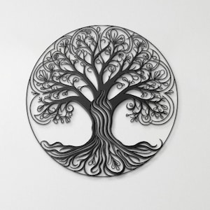 Tree of Life Metal Wall Art, Tree of Life Wall Decor, Tree Wall Art, Metal Tree Of Life, metal tree Round tree sign cutout metal wall sign