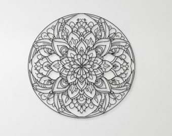 Metal Wall Art Flowers, Metal mandala wall art, 3D Mandala Metal Wall Art, Lotus Flower Wall Art, Wall Hangings, Large Wall Art Living Room