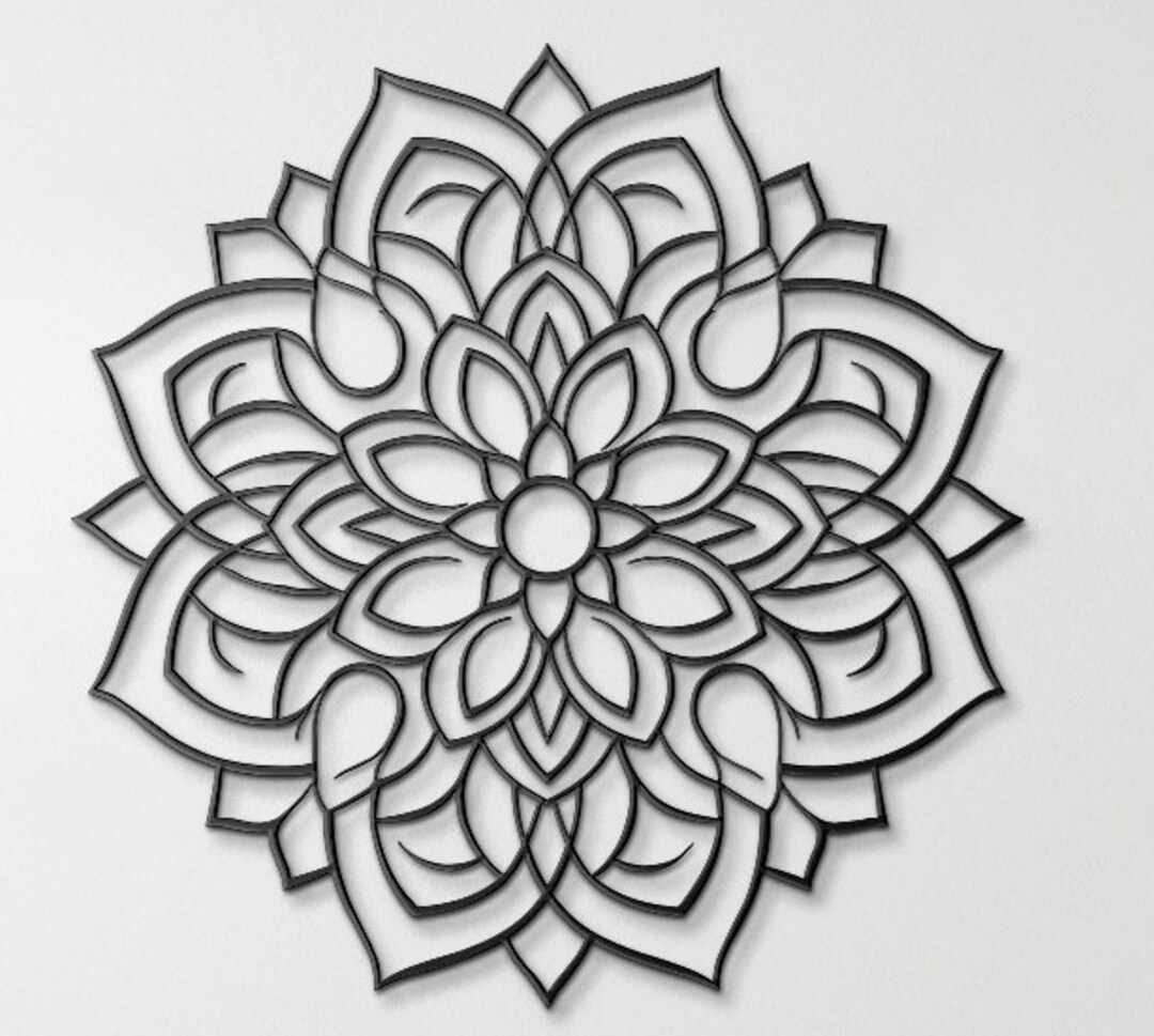 Metal Wall Art Flowers, 3D Metal Mandala Wall Art, Lotus Flower Wall