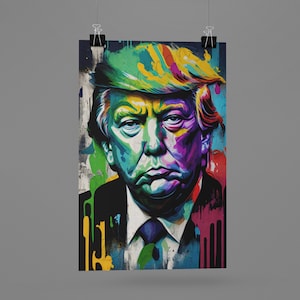 Street Art, Colorful Graffiti, Extra Large Wall Art, Graffiti Canvas Art, Living Room Wall Art, Banksy Canvas, Republican, Democrat, USA