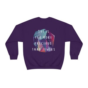 More Precious than Jewels Crewneck Sweatshirt, Proverbs 31 Sweatshirt, Christian Sweatshirt, Religious Sweater, Christian Woman