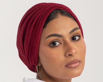 Pre-tied Instant Turban Head Wrap for Women, Comfortable Stretchy Breathable Head Wrap, Stylish Head Covering Gift for Her