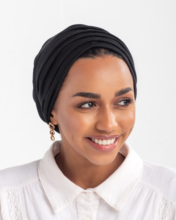 Pre tied Instant Turban Head Wrap for Women Comfortable Stretchy