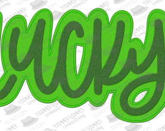 Lucky faux patch, digital design, png, sublimation, dtf