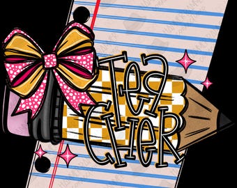 Teacher , staff, pencil, bow notebook paper, back to school, digital, design, png, dtf