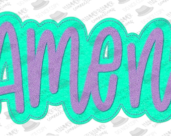 Amen. Faux patch, digital design, png, sublimation, dtf