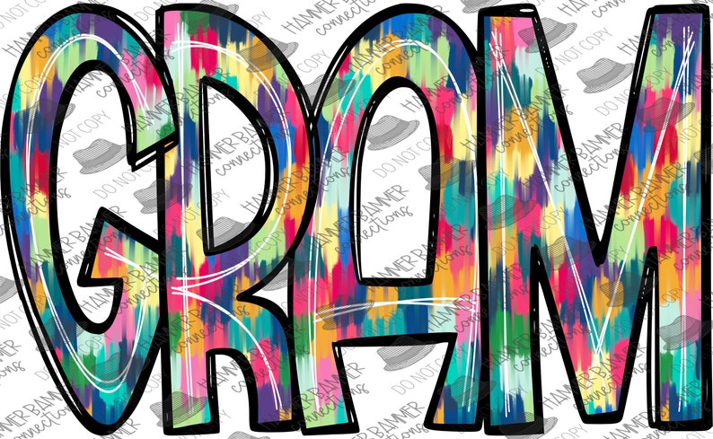 GRAM Streaky Paint, Digital, Design, Png, Sublimation, Dtf, Mothers Day ...