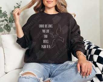 Under His wings you will find refuge Psalm 91:4, Christian, Bible, digital, design, png, sublimation, dtf