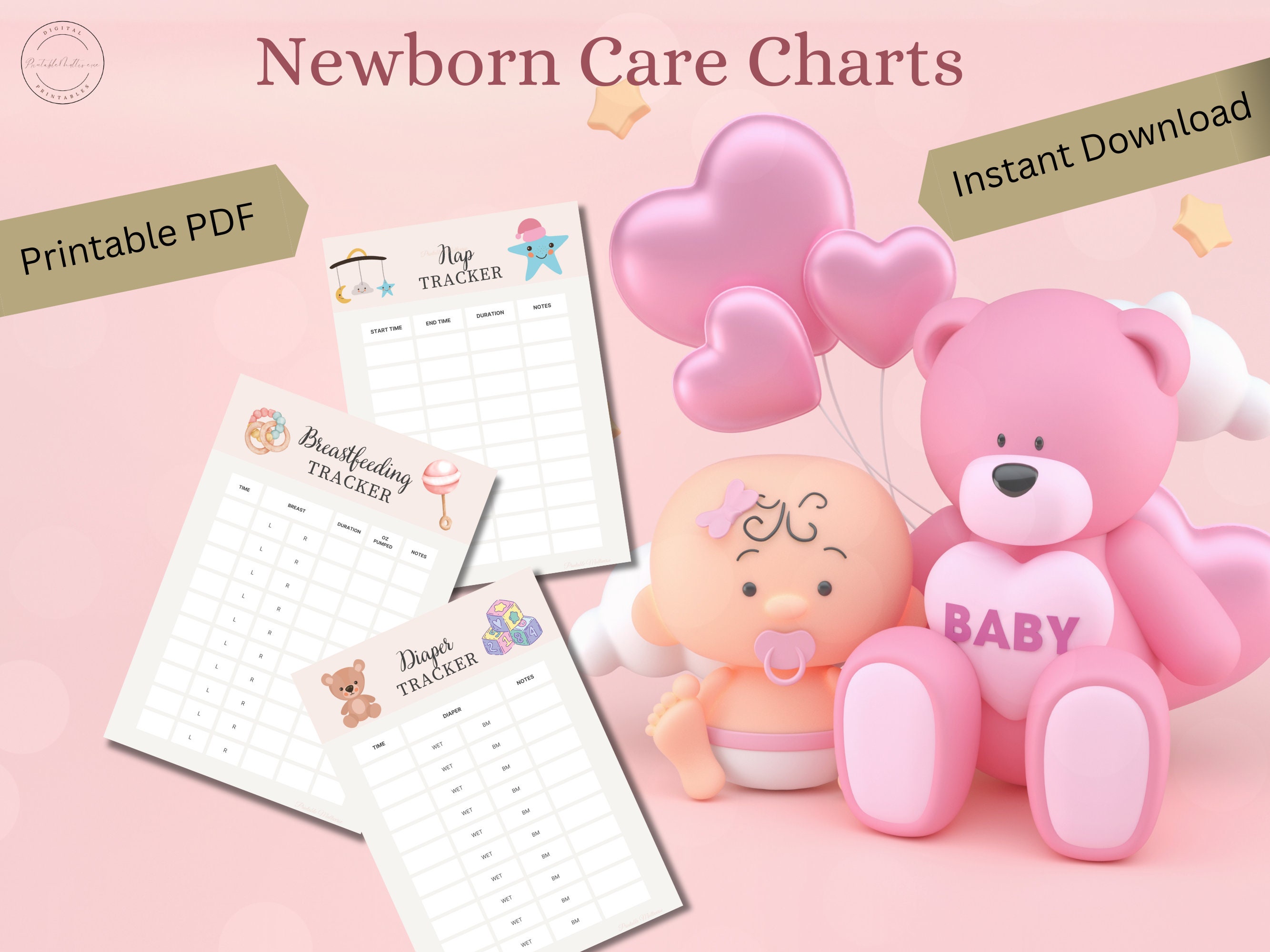 Ultimate Newborn Care Charts Printable Feeding, Diaper, and Nap