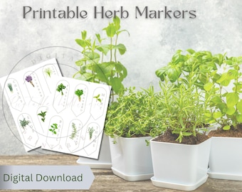Printable Herb Garden Markers – DIY Labels for Indoor & Outdoor Gardens,Home Gardening Organizer Labels, Unique Gift for Plant Enthusiasts