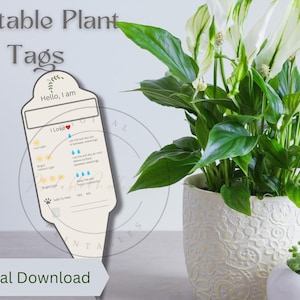 Afdrukbare plantenverzorgingslabels - Organisatorlabels voor tuinieren, kamerplantpaspoortkaart, uniek cadeau voor plantenliefhebbers en vrienden
