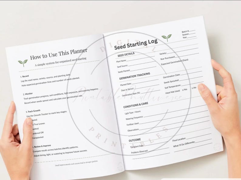 Seed Starting Planner Printable | Germination Tracker & Garden Log ...