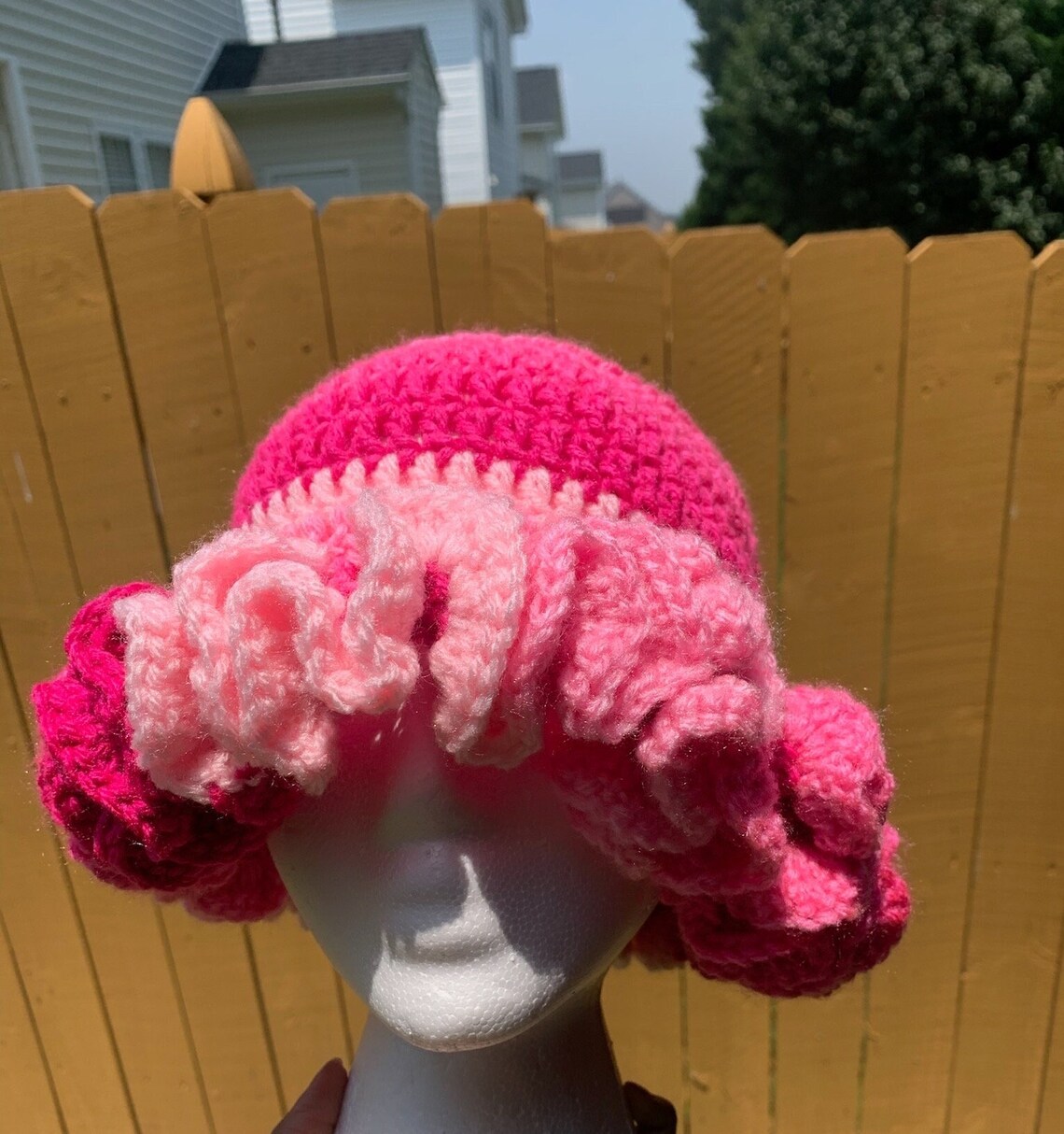 Crochet Ruffle Bucket Hat 5 Shades of Pink Etsy
