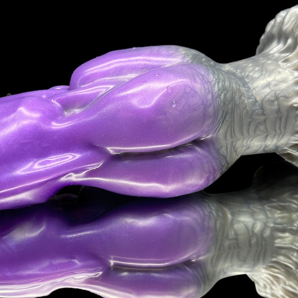 Fantasy Toy Monster Knotted Wolfy platinum silicone dildo - 4 sizes - Custom Adult Toy Women Men