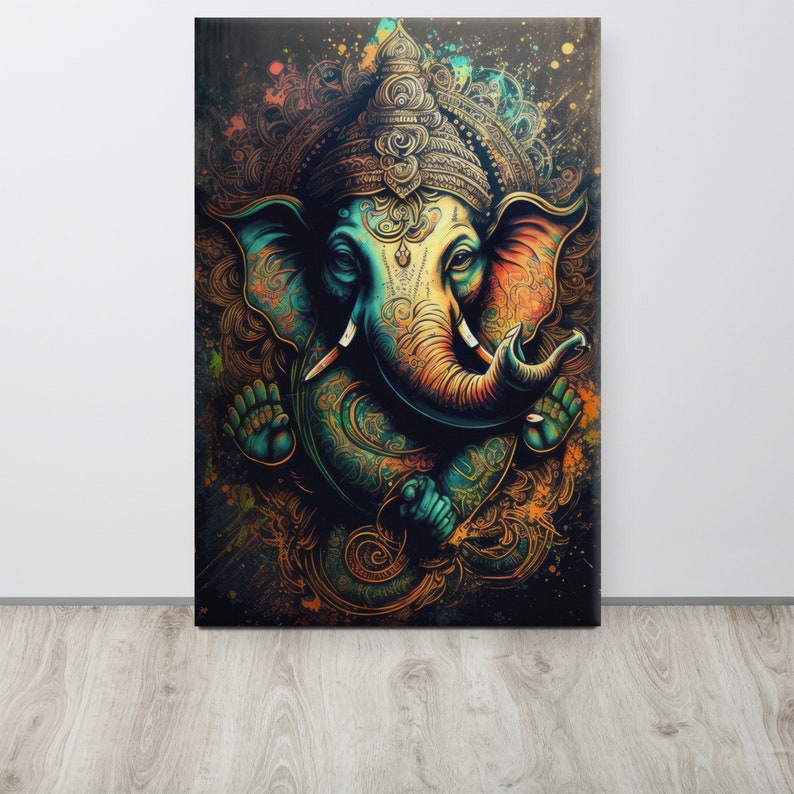 Limited Edition Ganesh Wall Art Decor on Canvas Etsy