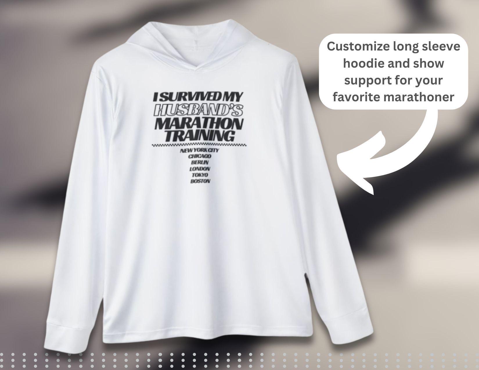 I Survived My Marathon Training Hoodie Sports Apparel for Runner Gift for Running Enthusiast Fitness Motivation Survived Training