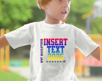 Boston Marathon 2025 Toddler Short Sleeve Tee, Team Eddie Shirt, Kids Sports Tee, Running Fan Gift, Toddler Athletic Wear
