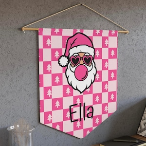 Pink Santa Retro Christmas Decor Cute Santa for Girl Pinkmas Santa Christmas Decor Gift for Her Pink Christmas Decoration