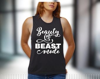 Workout Gift for Gym Buddy Beauty in Beast Mode Gym Shirt Funny Fitness for Her Workout Shirt Funny Gym Shirt Personal Trainer Gift
