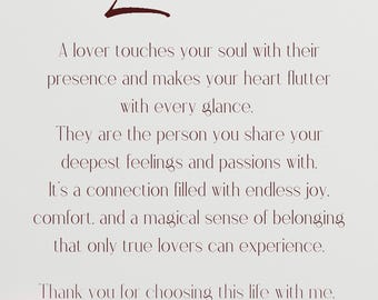 Lover Poem Digital Print – Romantic Quote Wall Art, Sentimental Gift for Partner