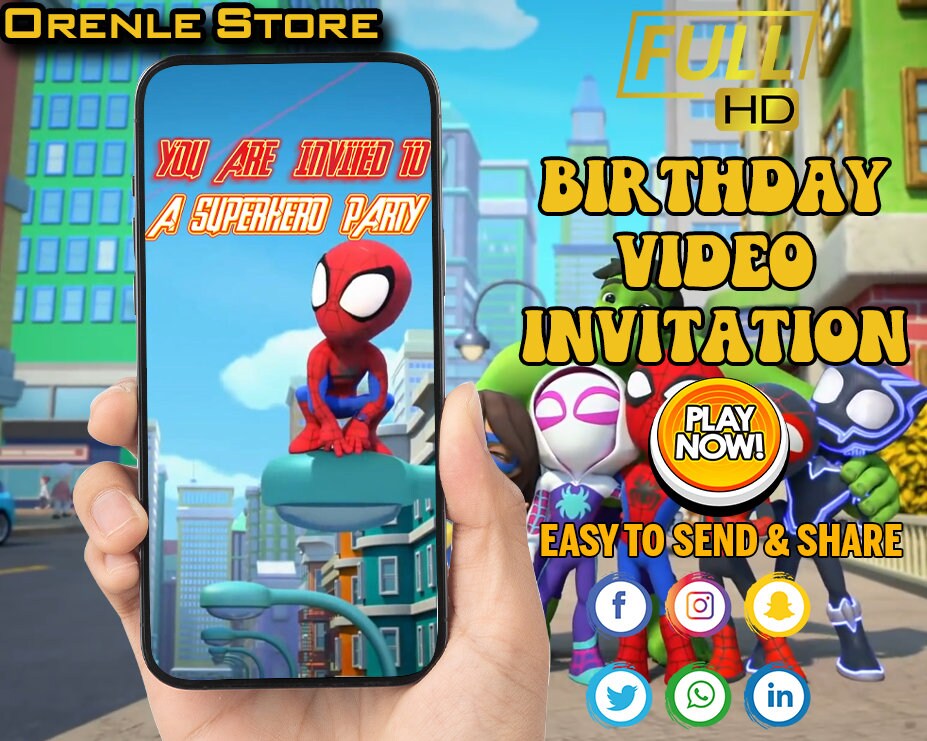 Video Birthday Invitation Friends Invitation Birthday Video Etsy
