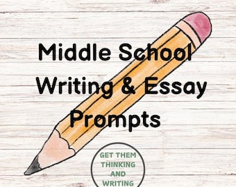 Middle School Writing Prompts | Digital Download | Printable Writing Activities for Kids and Teens