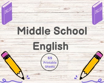 Middle School English Practice/Review Worksheets | Printable Bundle | Digital Download Activities