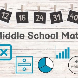 Middle School Math Bundle | Digital Download | Printable Sheets | Learning Fun For Middle School