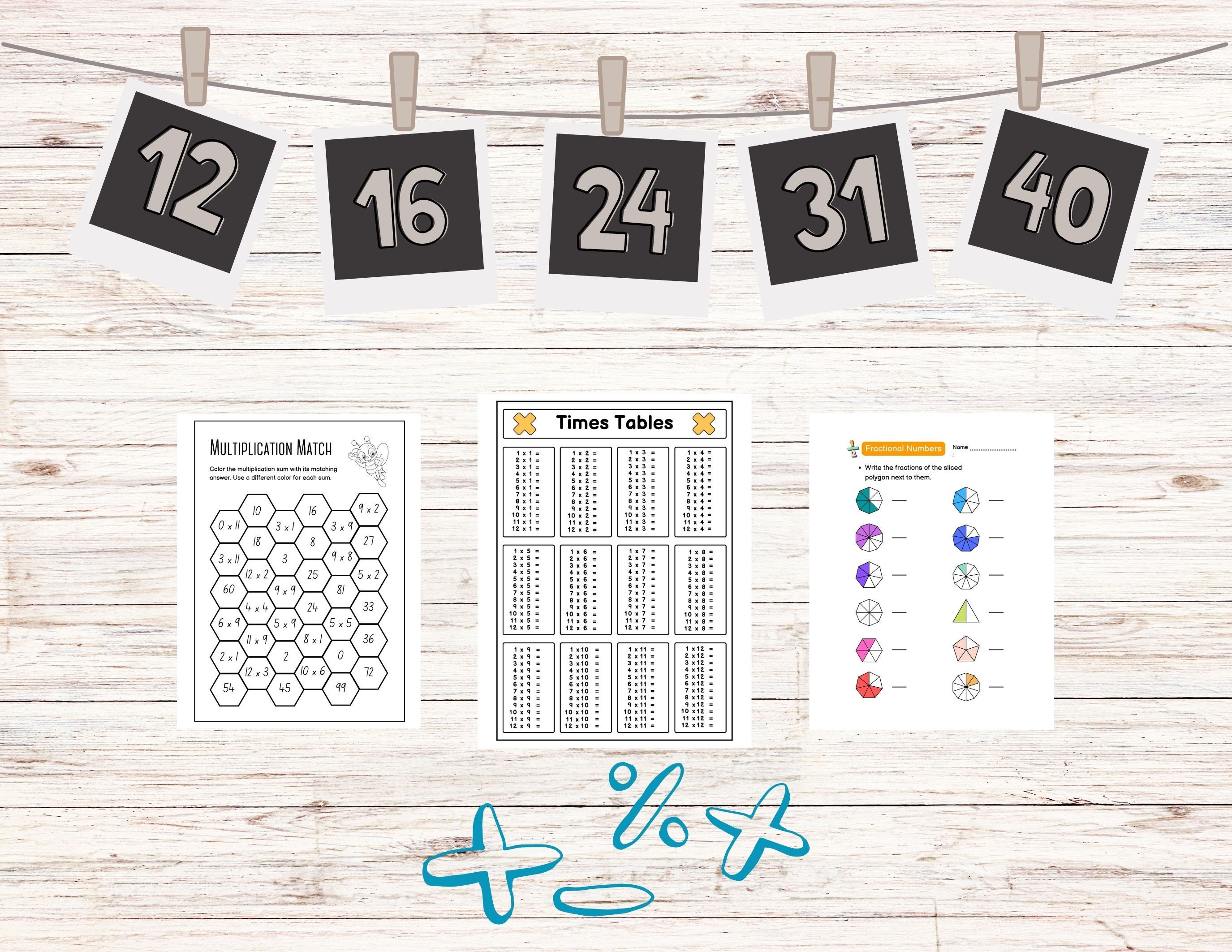 Math Worksheets 5th/6th Grade Math Printables math Practice Digital