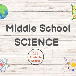 Wetenschapsbundel middelbare school | Digitale downloads | Afdrukbare vellen | Leerplezier voor de middelbare school
