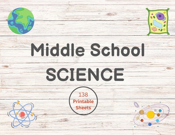 Middle School Science Worksheets | 138 Printable Activity Pages (Digital Download)