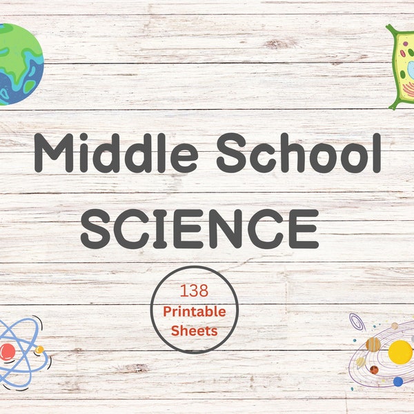 Middle School Science Bundle | Digital Downloads | Printable Sheets | Learning Fun For Middle School
