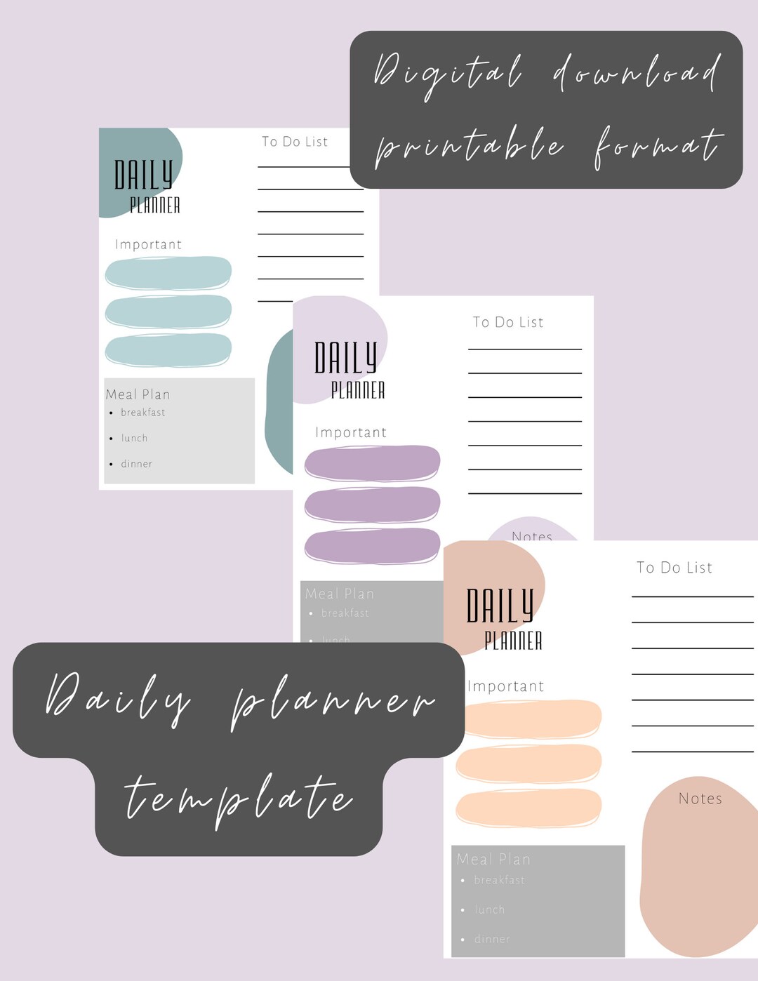 Printable Daily Planner | Digital Download - Etsy