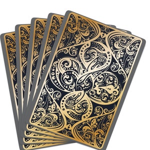 Pokerdeck-Koninklijke gouden glans-oog springend-koninklijk ontwerp-yin en yang-hypnotisch patroon-mancave essentials-one of a kind esthetiek-cadeau voor hem