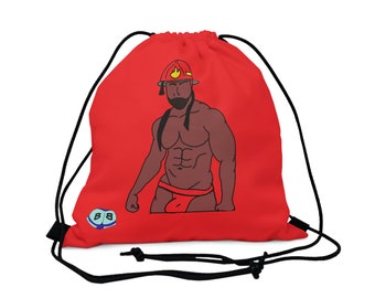 Drawstring Gear Bag - Firefighters are hot