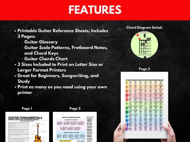 Printable Fundamental Guitar Reference Guitar Scales Chord Reference