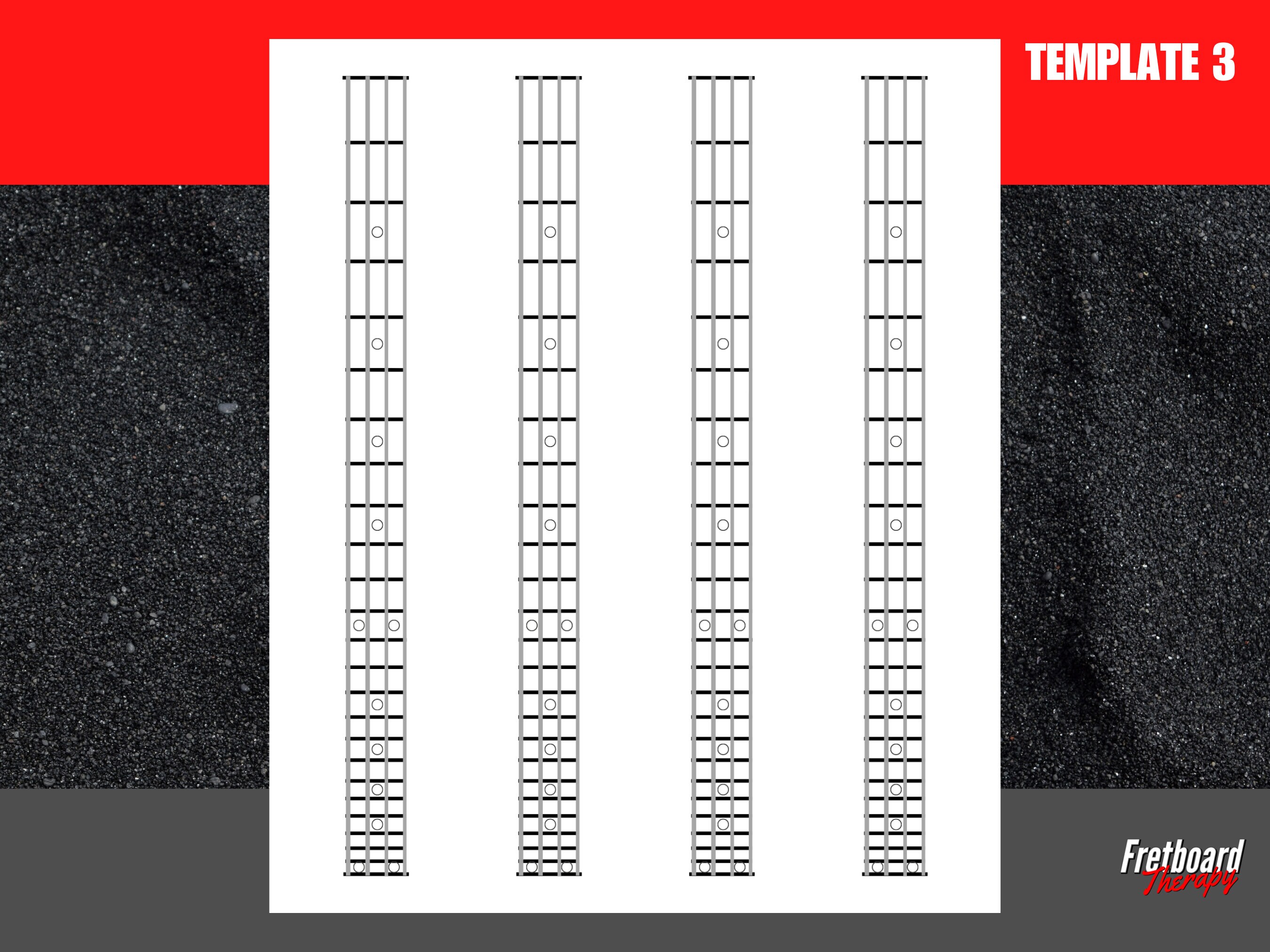 5 Printable 4 String Bass/ukulele Fretboard Notation Diagram Templates ...
