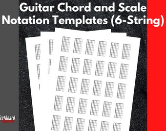 Printable Guitar Chord Guitar Scale Notation Diagrams Templates Paper 6 String Blank Template For Notating Guitar Chords Guitar Scales