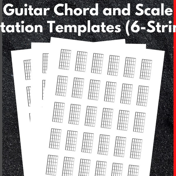 Printable Guitar Chord Guitar Scale Notation Diagrams Templates Paper 6 String Blank Template For Notating Guitar Chords Guitar Scales