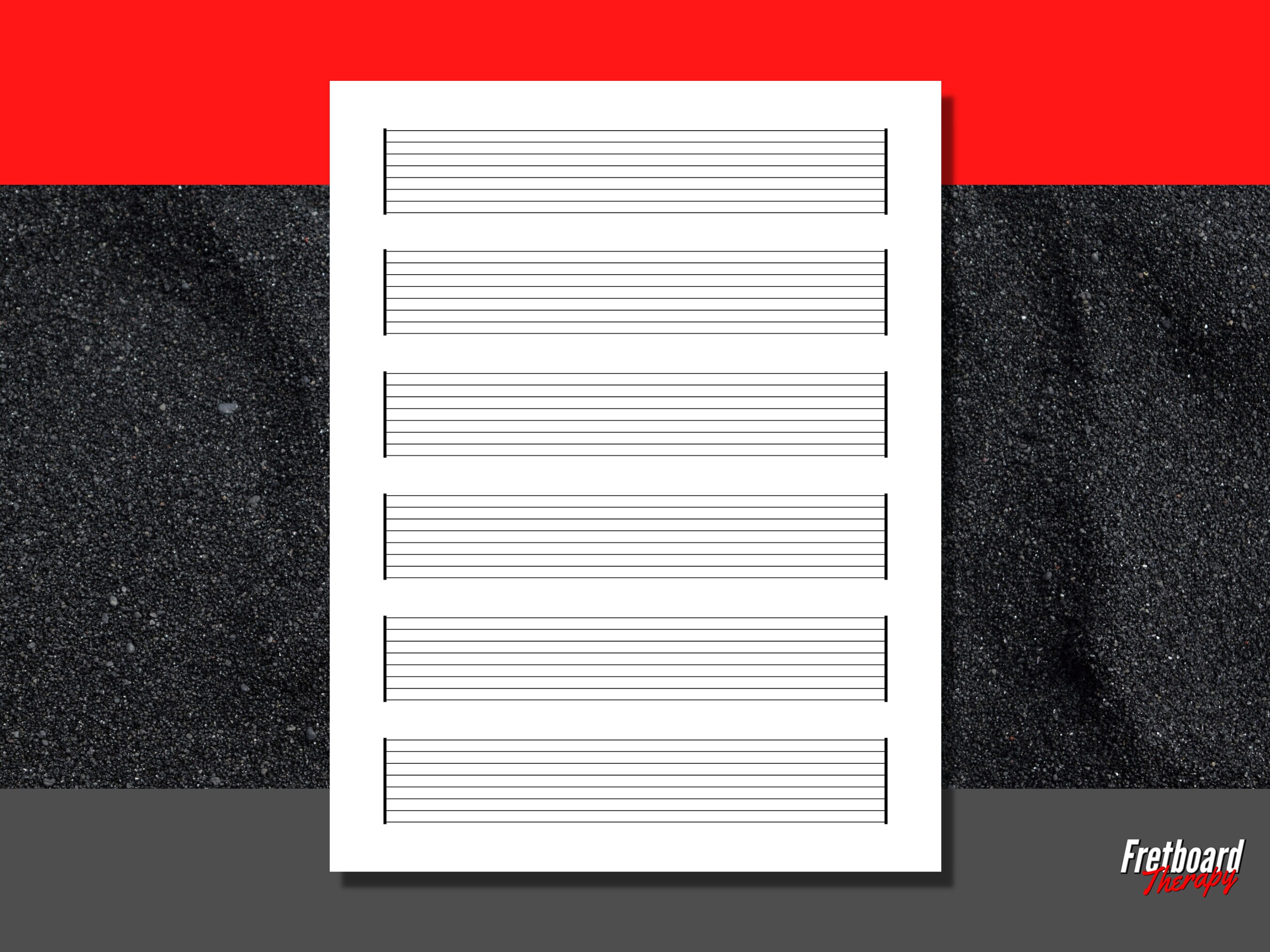 Printable Blank 8string Guitar Tablature Notation Template Etsy