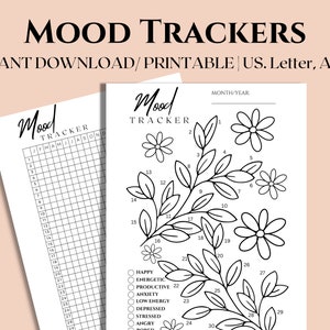 Mood Tracker Printable Templates Monthly Mood Tracker Coloring Yearly ...
